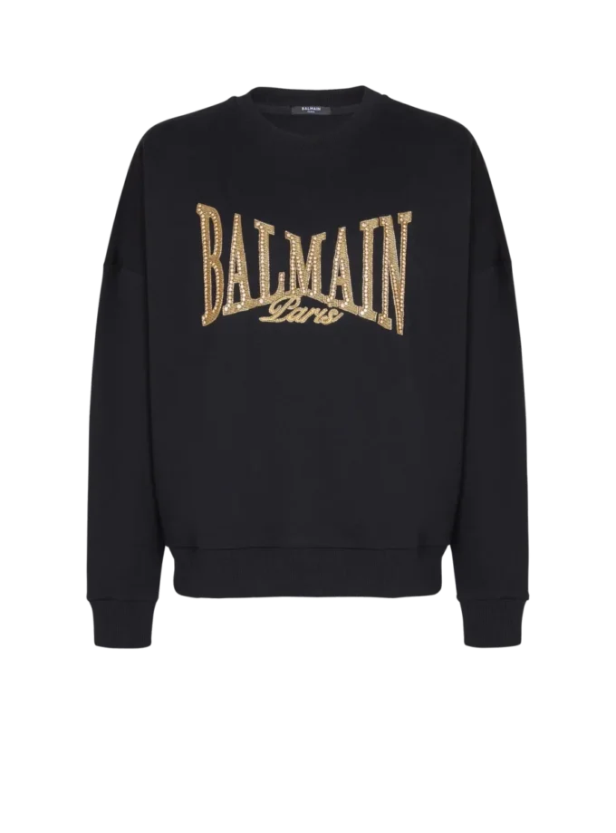 Besticktes Balmain College Sweatshirt Besticktes Balmain College Sweatshirt