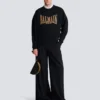 Besticktes Balmain College Sweatshirt Besticktes Balmain College Sweatshirt