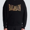Besticktes Balmain College Sweatshirt Besticktes Balmain College Sweatshirt