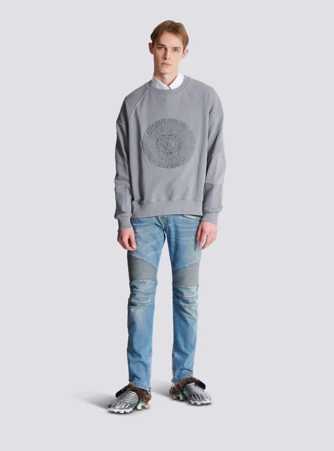 Besticktes Balmain Médaille Sweatshirt Besticktes Balmain Médaille Sweatshirt