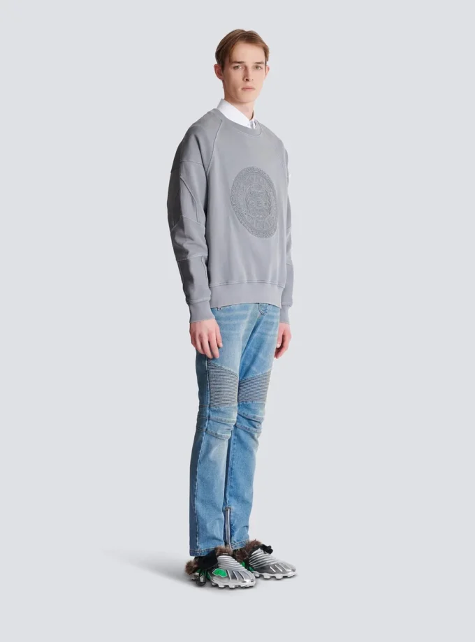 Besticktes Balmain Médaille Sweatshirt Besticktes Balmain Médaille Sweatshirt