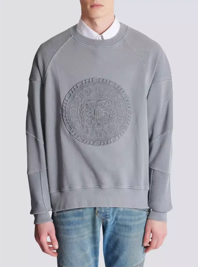 Besticktes Balmain Médaille Sweatshirt Besticktes Balmain Médaille Sweatshirt
