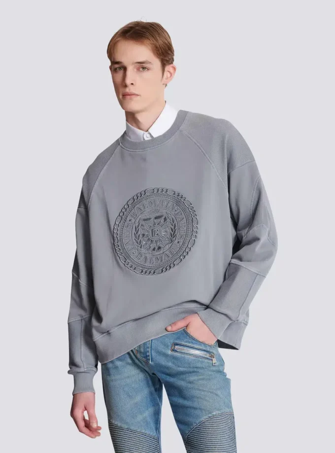 Besticktes Balmain Médaille Sweatshirt Besticktes Balmain Médaille Sweatshirt