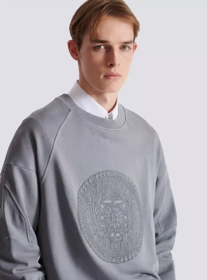 Besticktes Balmain Médaille Sweatshirt Besticktes Balmain Médaille Sweatshirt