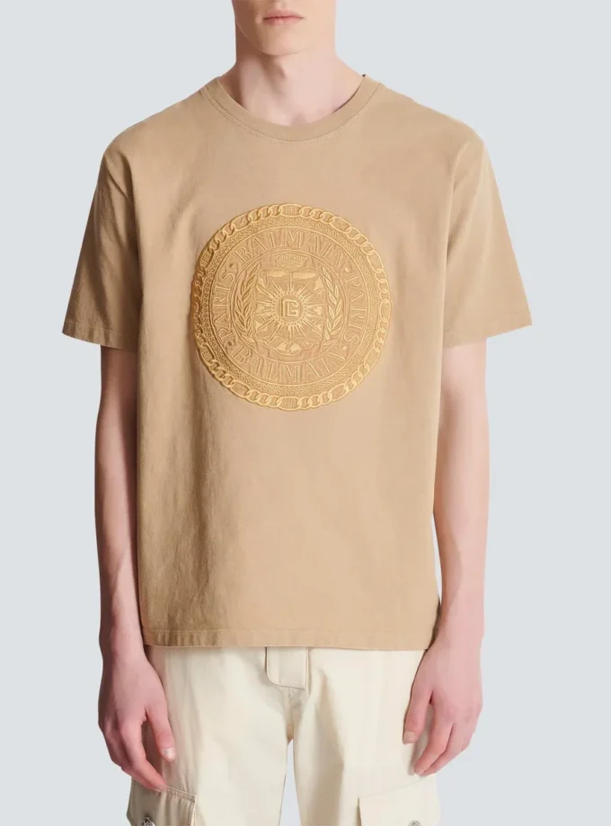 Besticktes Balmain Médaille T-Shirt Besticktes Balmain Médaille T-Shirt