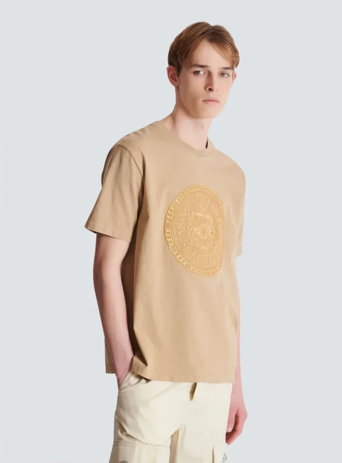 Besticktes Balmain Médaille T-Shirt Besticktes Balmain Médaille T-Shirt