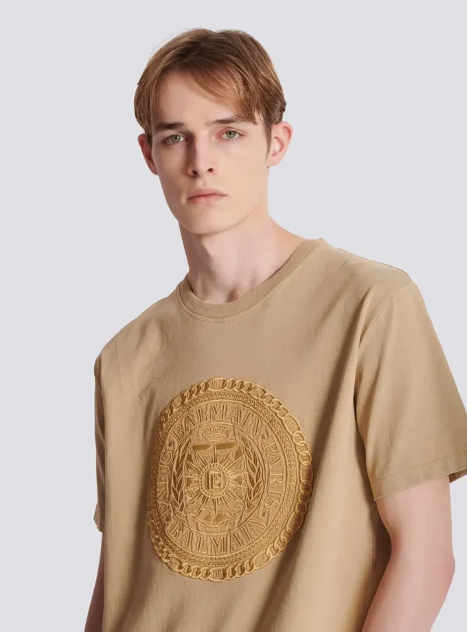 Besticktes Balmain Médaille T-Shirt Besticktes Balmain Médaille T-Shirt