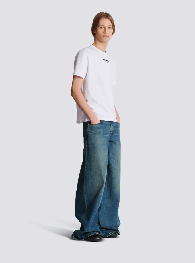 Besticktes Balmain Paris T-Shirt Besticktes Balmain Paris T-Shirt