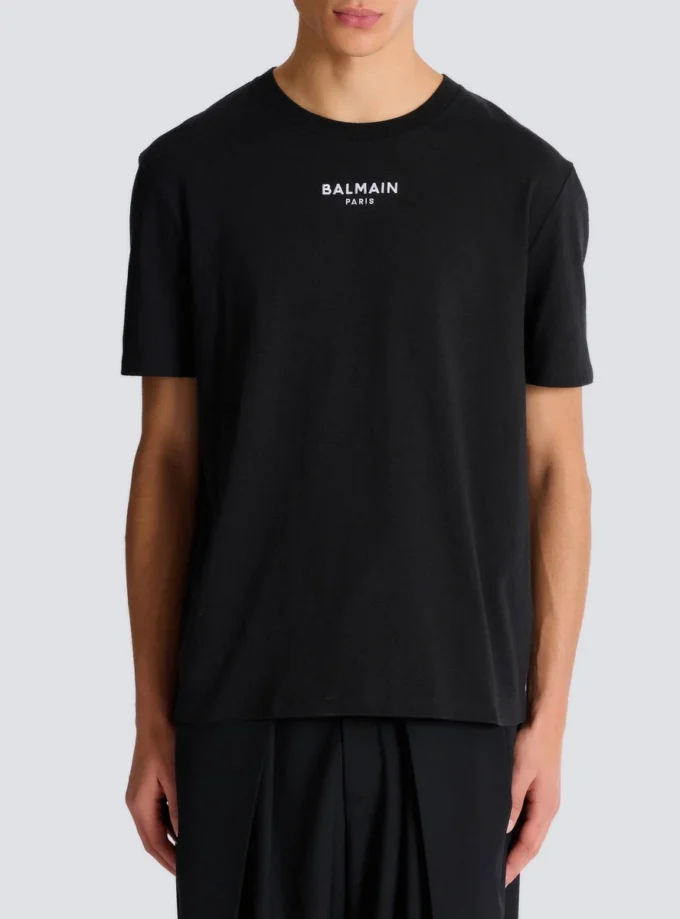 Besticktes Balmain Paris T-Shirt Besticktes Balmain Paris T-Shirt
