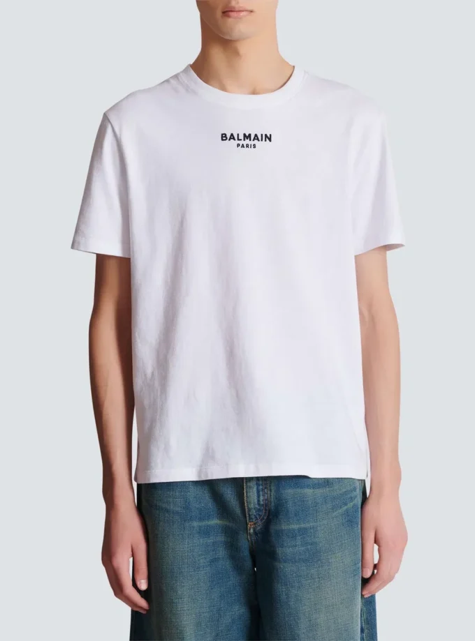 Besticktes Balmain Paris T-Shirt Besticktes Balmain Paris T-Shirt