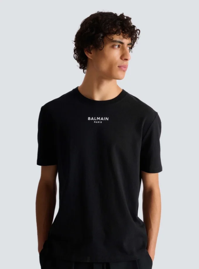 Besticktes Balmain Paris T-Shirt Besticktes Balmain Paris T-Shirt
