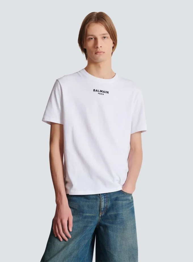 Besticktes Balmain Paris T-Shirt Besticktes Balmain Paris T-Shirt
