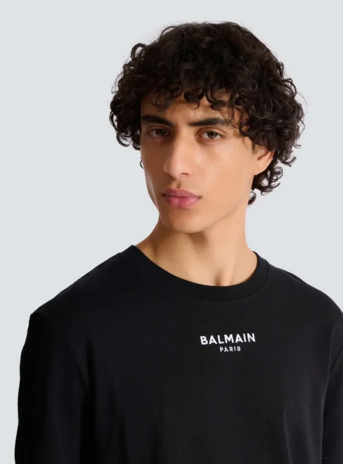 Besticktes Balmain Paris T-Shirt Besticktes Balmain Paris T-Shirt
