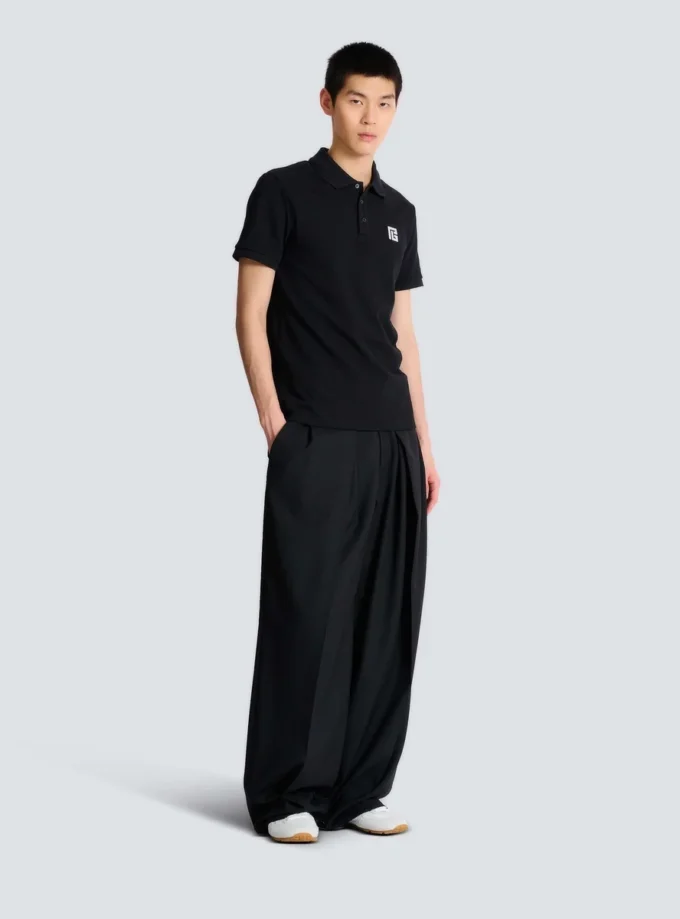 Besticktes Baumwoll-Polohemd Besticktes Baumwoll-Polohemd