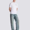 Besticktes T-Shirt mit Balmain-Signatur Besticktes T-Shirt mit Balmain-Signatur