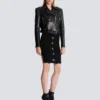 Bikerjacke aus Leder mit Reißverschluss Bikerjacke aus Leder mit Reißverschluss