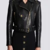 Bikerjacke aus Leder mit Reißverschluss Bikerjacke aus Leder mit Reißverschluss