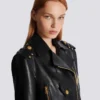 Bikerjacke aus Leder mit Reißverschluss Bikerjacke aus Leder mit Reißverschluss