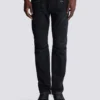 Bikerjeans aus schwarzem Vintage-Denim Bikerjeans aus schwarzem Vintage-Denim
