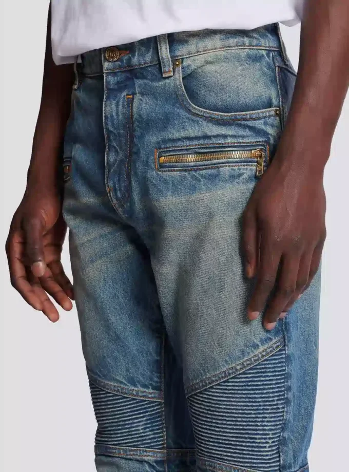 Bikerjeans aus Vintage-Denim Bikerjeans aus Vintage-Denim
