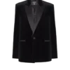 Blazer aus Samt und Satin mit 1 Knopf Blazer aus Samt und Satin mit 1 Knopf