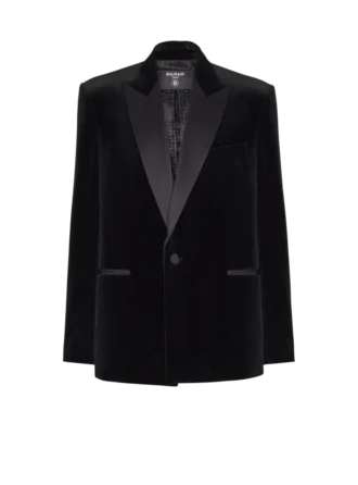 Blazer aus Samt und Satin mit 1 Knopf