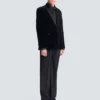 Blazer aus Samt und Satin mit 1 Knopf Blazer aus Samt und Satin mit 1 Knopf