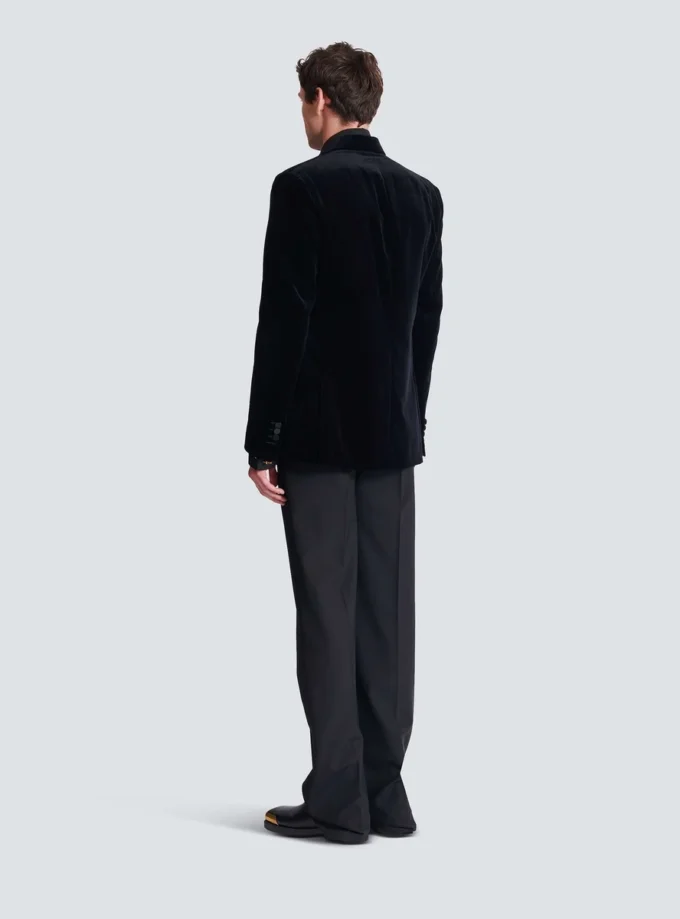Blazer aus Samt und Satin mit 1 Knopf Blazer aus Samt und Satin mit 1 Knopf