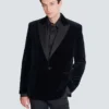 Blazer aus Samt und Satin mit 1 Knopf Blazer aus Samt und Satin mit 1 Knopf