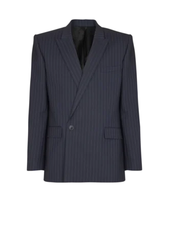Blazer aus Wollstoff mit Nadelstreifen