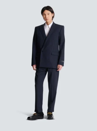 Blazer aus Wollstoff mit Nadelstreifen
