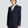 Blazer aus Wollstoff mit Nadelstreifen Blazer aus Wollstoff mit Nadelstreifen