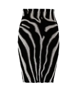 Bleistiftrock aus Samt mit Zebradruck