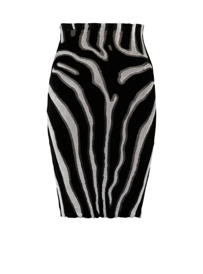 Bleistiftrock aus Samt mit Zebradruck Bleistiftrock aus Samt mit Zebradruck