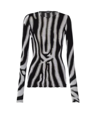 Bodycon-Top aus Samt mit Zebra-Print