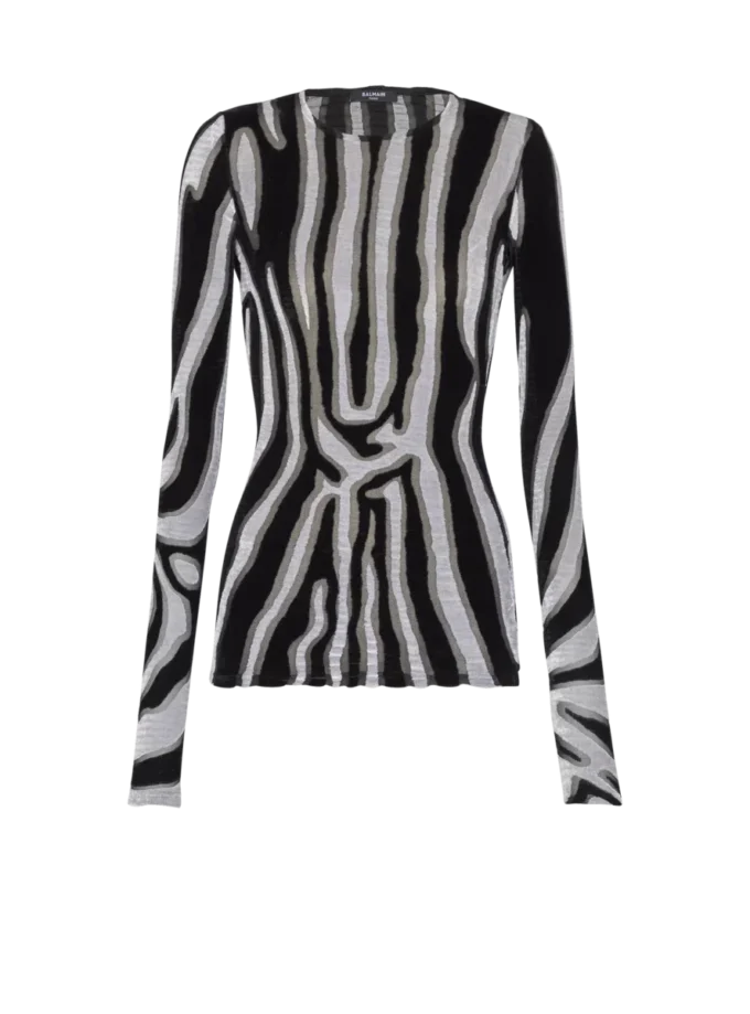 Bodycon-Top aus Samt mit Zebra-Print