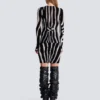 Bodycon-Top aus Samt mit Zebra-Print