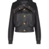 Bomberjacke aus Lammleder und Strick Bomberjacke aus Lammleder und Strick