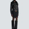 Bomberjacke aus Lammleder und Strick Bomberjacke aus Lammleder und Strick