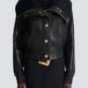 Bomberjacke aus Lammleder und Strick Bomberjacke aus Lammleder und Strick