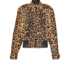Bomberjacke aus Leder im Ponyfell-Stil mit Leopardenmuster Bomberjacke aus Leder im Ponyfell-Stil mit Leopardenmuster