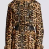 Bomberjacke aus Leder im Ponyfell-Stil mit Leopardenmuster Bomberjacke aus Leder im Ponyfell-Stil mit Leopardenmuster