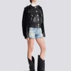 Bomberjacke aus Tweed und Leder Bomberjacke aus Tweed und Leder