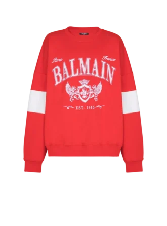 Boxy Balmain College Sweatshirt
