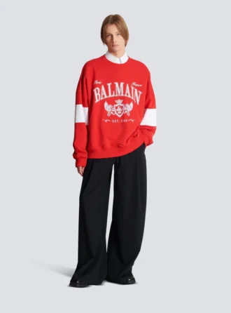 Boxy Balmain College Sweatshirt