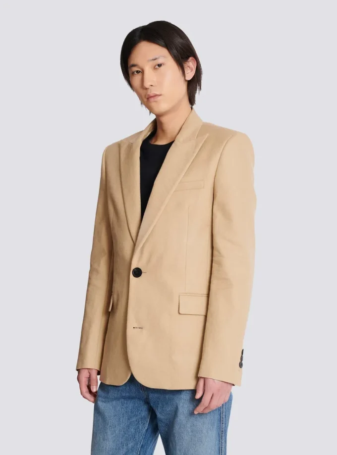 Canvas-Jacke mit 2 Knöpfen Canvas-Jacke mit 2 Knöpfen