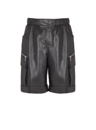 Cargo-Bermudashorts aus Leder