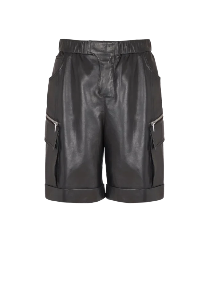 Cargo-Bermudashorts aus Leder