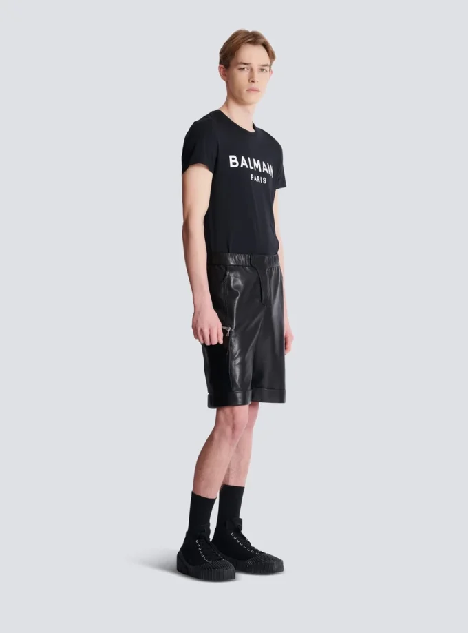 Cargo-Bermudashorts aus Leder