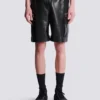 Cargo-Bermudashorts aus Leder